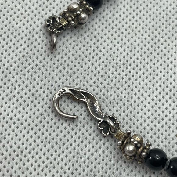 Choker necklace 925 sterling onyx - Picture 2 of 9